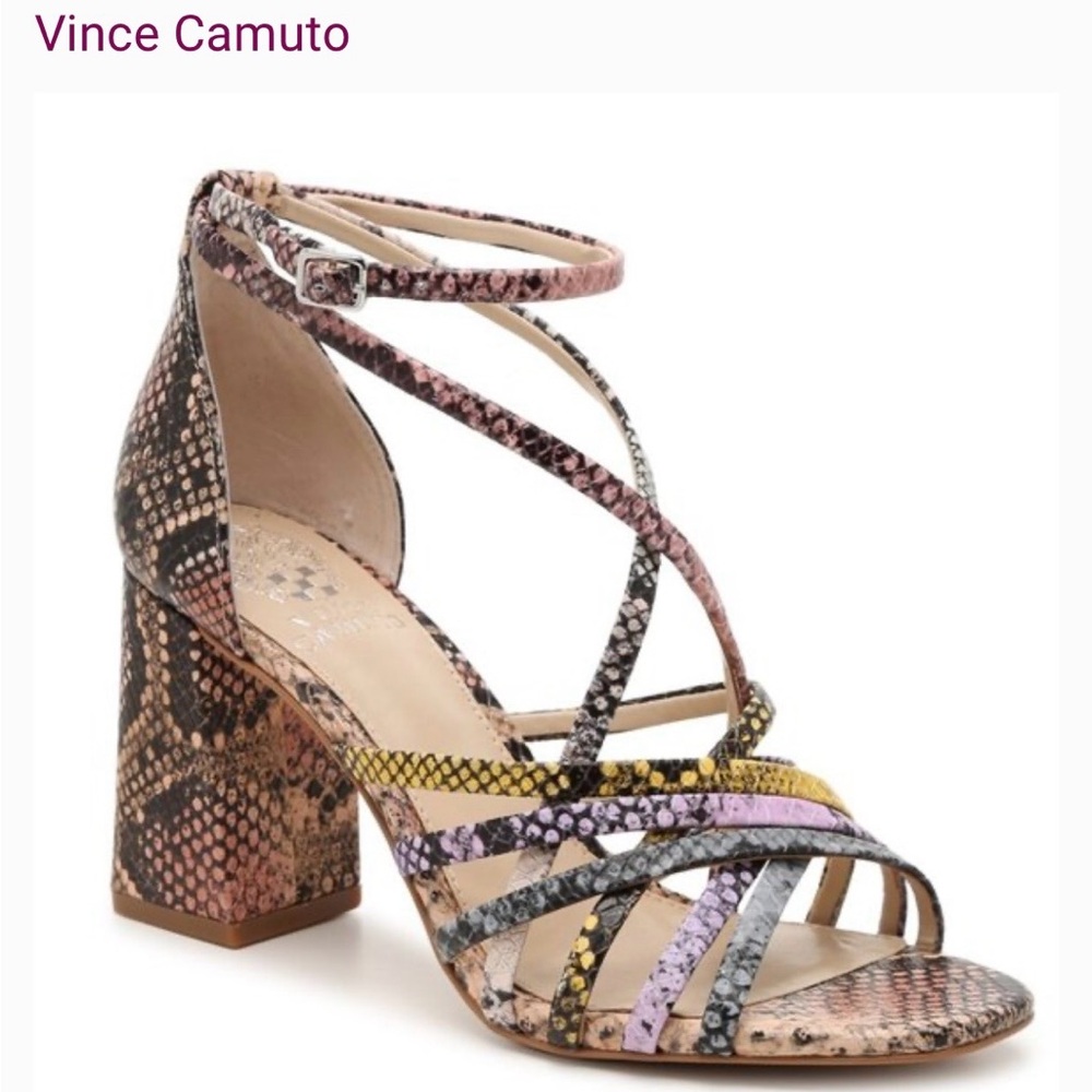 Vince Camuto Snakeskin Multicolor Strappy Heels